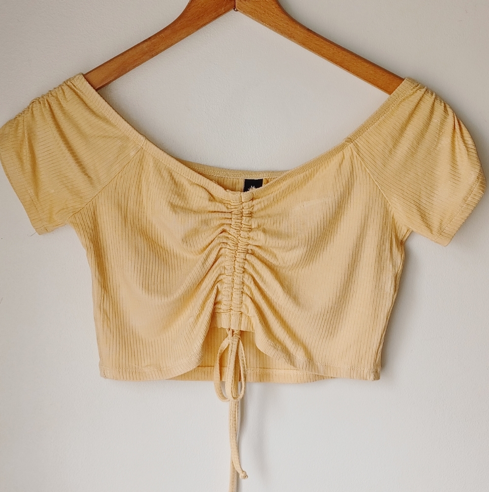 Factorie yellow ruched shirt